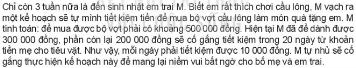 Kế hoạch tài chính cá nhân của M nhằm đạt mục tiêu gì? Thời gian thực hiện bao lâu? Cách thực hiện như thế nào? (ảnh 1)