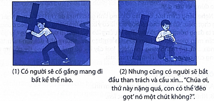 Em thử tưởng tượng xem những hình sau nói về điều gì?   Theo em, người trong hình nào sẽ thành công hơn? Vì sao? (ảnh 1)