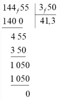 Đặt tính rồi tính 144,55 : 3,5 (ảnh 1)