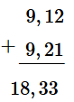 Đặt tính rồi tính 9,12 + 9,21 (ảnh 1)