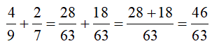 Tính 4/9 + 2/7 rtyui (ảnh 1)