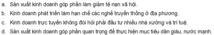 Em đồng tình hay không đồng tình với ý kiến nào sau đây? Vì sao? (ảnh 1)
