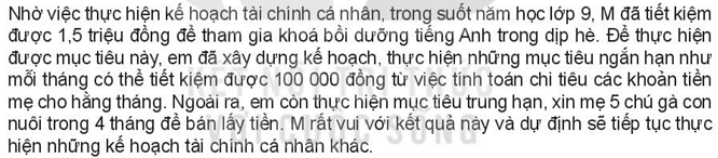 Kế hoạch tài chính cá nhân của M nhằm đạt mục tiêu gì? Thời gian thực hiện bao lâu? Cách thực hiện như thế nào? (ảnh 2)