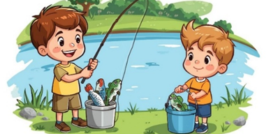 Phép tính biểu diễn số cá của hai bạn là: (ảnh 1)