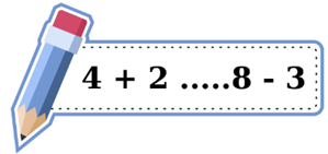 Điền dấu thích hợp vào chỗ trống 4 + 2 ... 8 - 3  (ảnh 1)