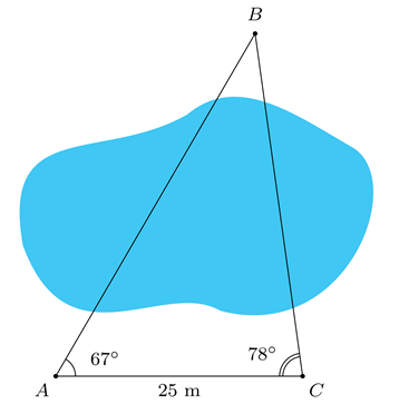 Hỏi khoảng cách từ vị trí A đến vị trí B là bao nhiêu mét? (ảnh 1)