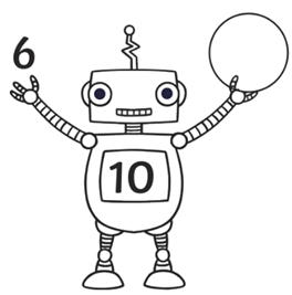 Hoàn thành phép tính: 10 – 6 = …. (ảnh 1)