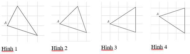 Cho hình vẽ:  Cần vẽ thêm hình nào dưới đây để thu được một hình có điểm A là tâm đối xứng? (ảnh 2)