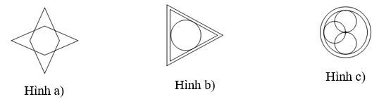 Hình nào dưới đây có tâm đối xứng?   Hình a)	  Hình b)	  Hình c) 	A. Hình a).		B. Hình b).	 	C. Hình a), Hình c).		D. Hình b), Hình c).  (ảnh 1)