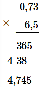 Tính 0,73 x 6,5 fghjk (ảnh 1)