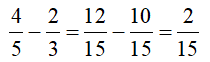 Tính 4/5 - 2/3 rtyui (ảnh 1)