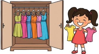 Kéo thả để điền số thích hợp vào ô trống  Phép tính biểu diễn số váy mà bạn gái. (ảnh 1)