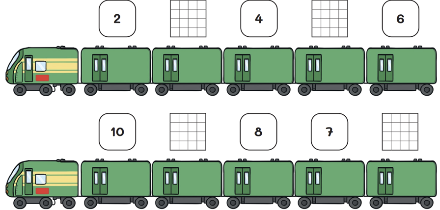 Em viết những số còn thiếu vào ô trống (ảnh 1)