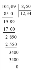 Tính 104,89 : 8,5 dfghj (ảnh 1)