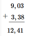 Đặt tính rồi tính 9,03 + 3,38 (ảnh 1)