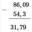 Tính 86,09 – 54,3 (ảnh 1)