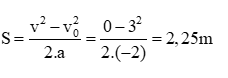 Quãng đường vật đi được cho đến khi dừng lại? (ảnh 1)
