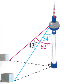 Tính khoảng cách giữa hai cột mốc này(kết quả làm tròn đến hàng đơn vị) (ảnh 1)