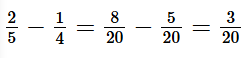 Tính 2/5 - 1/4 acvbfg (ảnh 1)