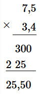 Đặt tính rồi tính 7,5 x 3,4 (ảnh 1)