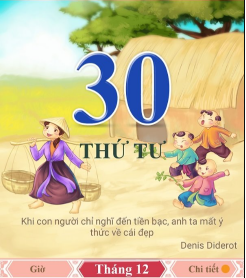 Quan sát tờ lịch và cho biết ngày 30 tháng 12 là thứ mấy? (ảnh 1)