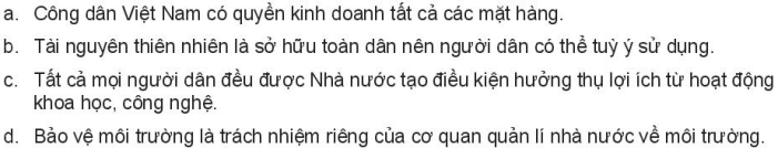 Em hãy cho biết các ý kiến sau đây đúng hay sai. Vì sao? (ảnh 1)