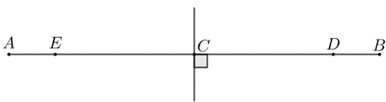 Cho đoạn thẳng AB = 8cm. Trục đối xứng của đoạn thẳng AB cắt đoạn thẳng đó (ảnh 1)