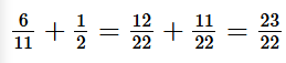 Tính 6/11 + 1/2 avcbn (ảnh 1)