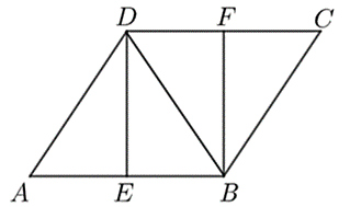 Cho hình vẽ sau:  Biết rằng ABCD là hình bình hành, DEBF là hình chữ nhật. (ảnh 1)