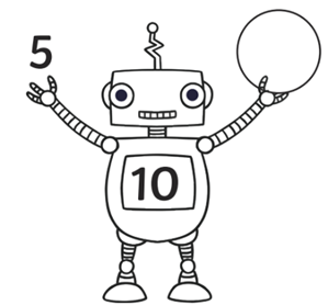 Hoàn thiện phép tính 5 + ….. = 10 (ảnh 1)