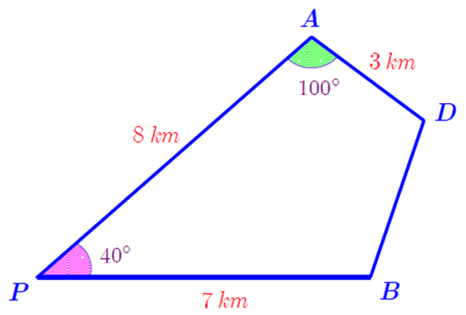 Hỏi bạn Bình phải đi bao xa nữa để đến được đích (làm tròn đến 1 chữ số sau dấu thập phân)? (ảnh 1)