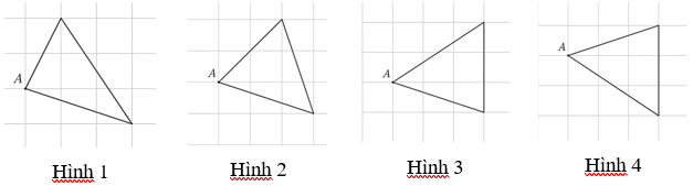 Cho hình vẽ:   Cần vẽ thêm hình nào dưới đây để thu được một hình có điểm A là tâm đối xứng?   Hình 1	  Hình 2	  Hình 3	  Hình 4 	A. Hình 1.	B. Hình 2.	C. Hình 3.	D. Hình 4. (ảnh 2)