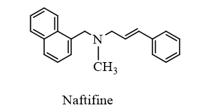 Naftifine là một chất có tác dụng chống nấm. Naftifine có cấu tạo như hình dưới: (ảnh 1)
