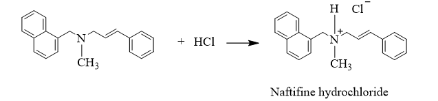 Naftifine là một chất có tác dụng chống nấm. Naftifine có cấu tạo như hình dưới: (ảnh 2)