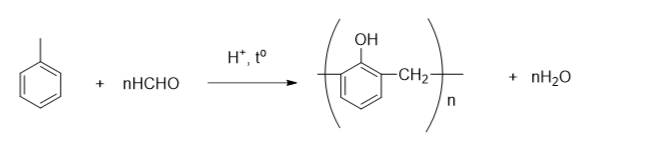 Nhựa phenol formaldehyde được điều chế bằng cách đun nóng phenol (dư) với dung dịch  A. HCOOH trong môi trường acid. 		 B. CH3CHO trong môi trường acid.  C. CH3COOH trong môi trường acid. 	 D. HCHO trong môi trường acid.  (ảnh 1)