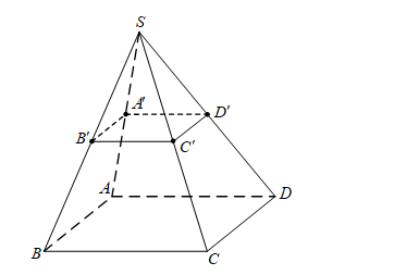 Chọn D   Do \(A'B'\) và \(SC\) không đồng phẳng nên \(A'B'\) và \(SC\) không song song nhau. (ảnh 1)