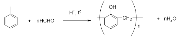 Nhựa phenol formaldehyde được điều chế bằng cách đun nóng phenol (dư) với dung dịch  A. HCOOH trong môi trường acid. 		 B. CH3CHO trong môi trường acid.  C. CH3COOH trong môi trường acid. 	 D. HCHO trong môi trường acid.  (ảnh 1)