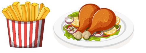 Read and choose the correct answer. “I like chips _nd chicken.”    A. a B. i C. o (ảnh 1)