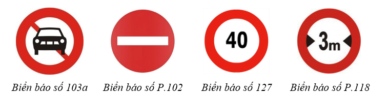 Cho các biển báo giao thông sau: Biển nào có tâm đối xứng? (ảnh 1)