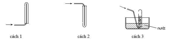 Các chất khí điều chế trong phòng thí nghiệm thường được thu theo phương pháp đẩy không khí (cách 1, cách 2) hoặc đẩy nước (cách 3) như các hình vẽ dưới đây:    Có thể dùng cách nào trong 3 cách trên để thu khí NH3? (ảnh 1)