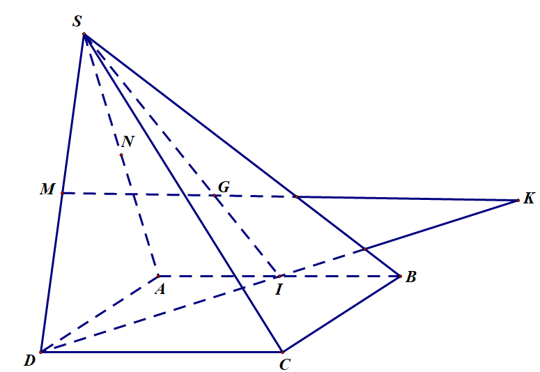 Trong \(\left( {SDI} \right)\), gọi \(K = DI \c (ảnh 1)