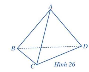 Cho tứ diện ABCD. Giao tuyến giữa 2 mặt phẳng (ABC) và (ADC) là (ảnh 1)