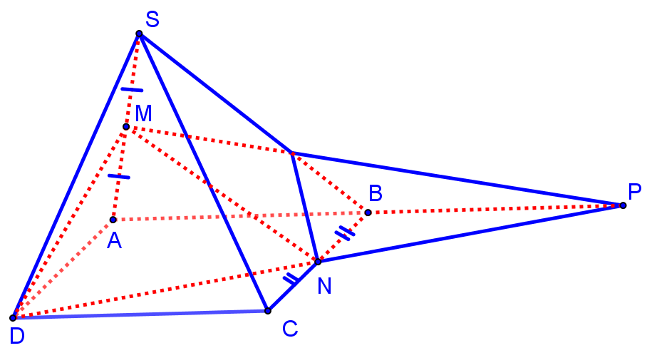 Cho hình chóp \(S.ABCD\) có đáy là (ảnh 1)