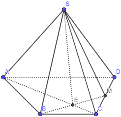 Cho h&igrave;nh ch&oacute;p \[S.ABCD\] c&oacute; đ&aacute;y l&agrave; h&igrave;nh than (ảnh 1)