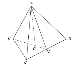 Cho hình chóp \(A.BCD\) có \(G\) là trọng (ảnh 1)