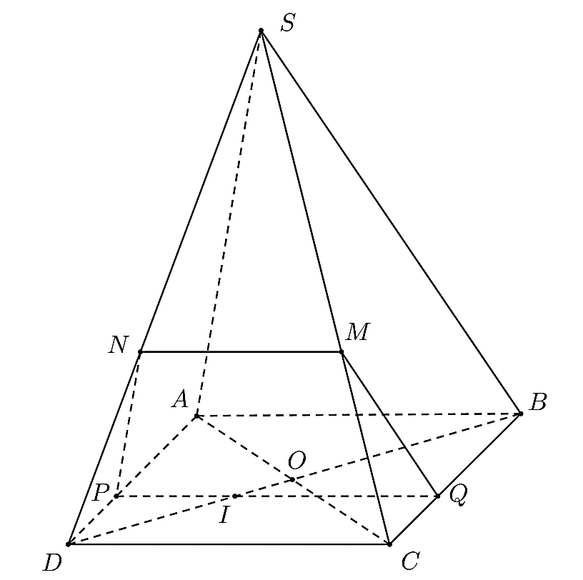 Cho hình chóp \(S.ABCD\) có đáy (ảnh 1)