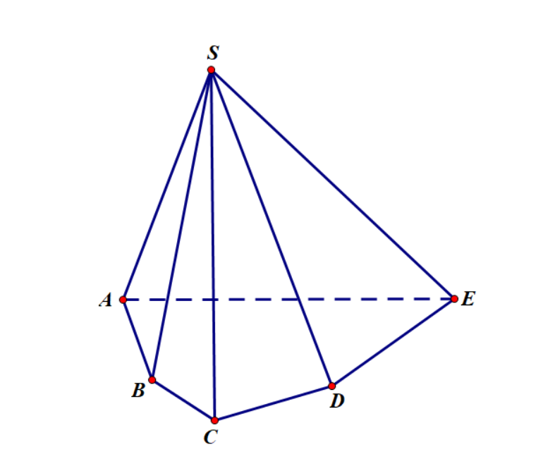 Nếu một hình chóp có đáy là ngũ giác thì số cạnh của hình chóp đó là A. 5. B. 6. C. 9. D. 10. (ảnh 1)