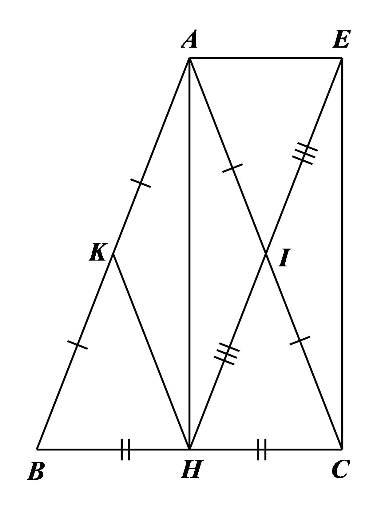 Cho \(\Delta ABC\) cân tại \(A,\) đường trun (ảnh 2)