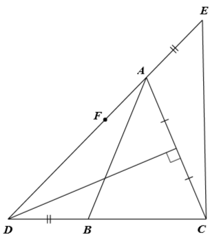 Cho tam giác \(ABC\) cân tại \(A\) \(\left( {\widehat (ảnh 1)