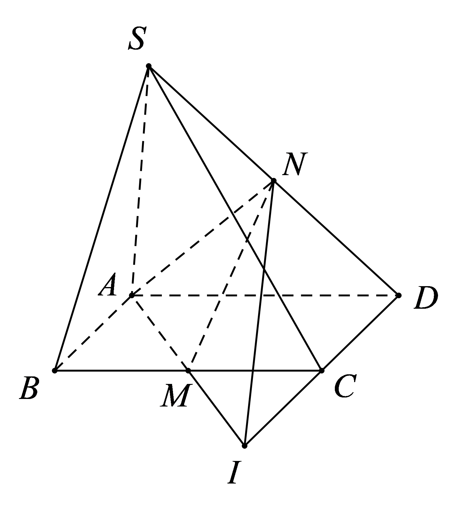 Cho hình chóp \[S.ABCD\] có đáy là hì (ảnh 1)